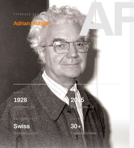 Adrian Frutiger with his work